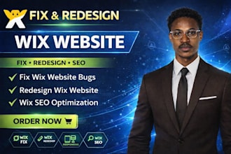 fix wix website bugs, redesign wix website, wix studio, wix velo, wix seo setup
