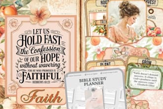 design a printable bible study journal, small business planner or weekly planner