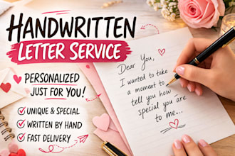 write personalized handwritten letters for you