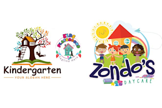 design modern baby shop, child care, day care, school and kids logo