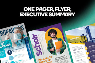 design business flyer, one pager, sheet or executive summary