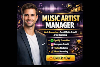 be your music artist manager for social media growth and music promotion