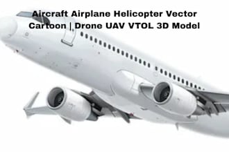 aircraft airplane helicopter vector cartoon drone uav vtol 3d model
