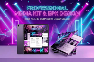 do press kit, epk design, media kit, artist press kit music one sheet, dj epk