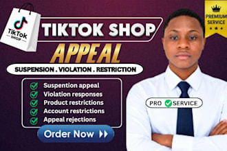 write a tiktok shop appeal for suspension and violations