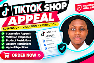 write a tiktok shop appeal for suspension and violations