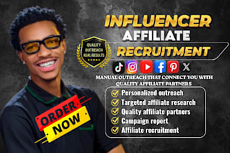 recruit targeted affiliates and influencers for your affiliate program