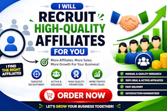 recruit targeted affiliates and influencers for your affiliate program
