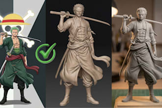 convert 2d to 3d toy figures, figurine from picture and images for 3d printing