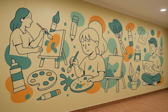 design custom mural wallpaper wall art for offices kids rooms