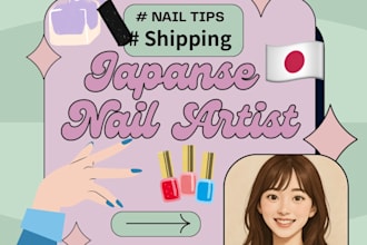design and ship cute japanese style press on nail tips