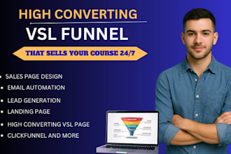 design a high converting vsl sales funnel to sell your digital course