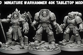 sculpt 3d miniature, warhammer 3d figurine tabletop dnd 3d model for 3d printing