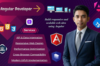 develop angular design and front end design using angular material