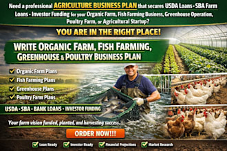 write organic farm fish farming greenhouse agriculture poultry business plan