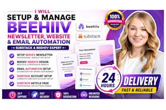 setup beehiiv newsletter, website and email automation