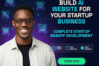 build ai website for your startup business, complete startup webapp development
