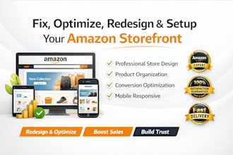 fix, optimize, redesign or setup amazon storefront, amazon shop, amazon store
