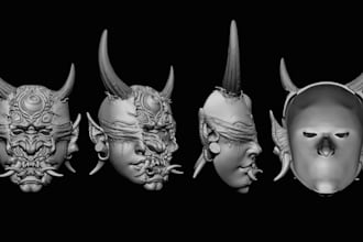 design wearable 3d mask oni mask anime cosplay mask models stl for 3d printing