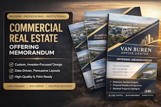 design commercial real estate offering memorandum brochure, offering memorandum