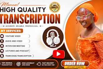 transcribe audio to text and do medical, legal, youtube video transcription