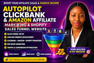 build passive income affiliate website for clickbank, amazon  digistore