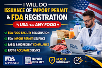 do for issuance of import permit and fda registration in USA for any food