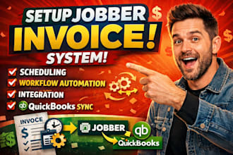 setup jobber invoice scheduling workflow automation integration quickbooks jobs
