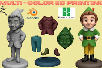 color and convert stl to 3mf, split 3d model for multicolor bambu lab