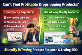 do shopify winning product research and product listing SEO