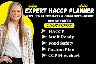 create full customized haccp plan sop ccp flowchart food satify documentation
