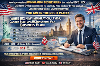 write eb2 niw immigration l1 visa canada startup UK innovator visa business plan