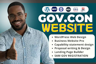 design and redesign government contract website to win contract, bids, grant llc