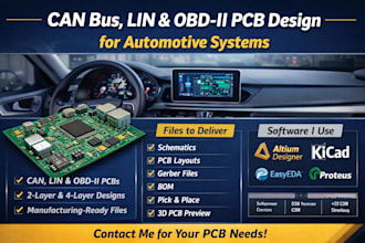 design can bus, lin and obd ii pcbs for automotive systems