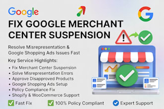 fix google merchant center gmc suspension and merchant center misrepresentation