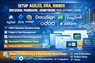 setup agiled jira jobber docusign pandadoc honeybook odoo jotform adobe acobat