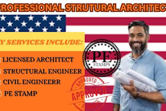 provide fl tx ca ny architectural drawing pe stamp city permit
