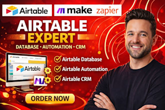 setup airtable database, airtable automation and airtable crm