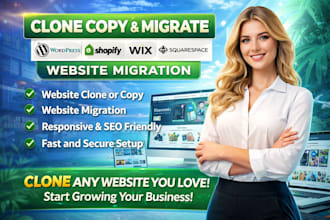 clone copy wordpress shopify wix squarespace ecwid website migration