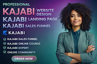 design kajabi website, kajabi landing page, kajabi online course, kajabi expert