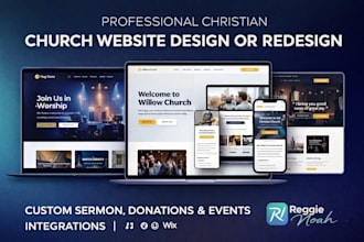 build christian website design or redesign church website wix wordpress app