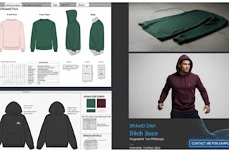 professional apparel tech packs for hoodies, streetwear and fashion brand