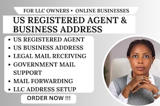 provide US registered agent and business address for your llc