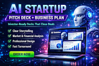 design investor ready UK USA ca asia ai startups pitch deck presentations PPT