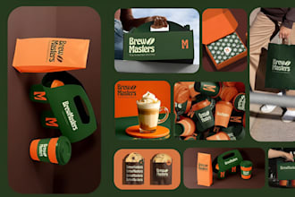 create food logo, restaurant branding with menu and packaging design