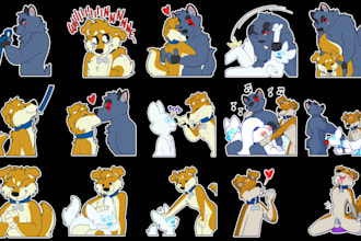 do furry telegram stickers, nsfw sticker, animated discord sticker furry badge