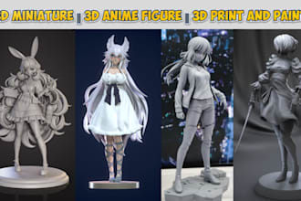 3d print and paint miniatures, anime figure model, dnd model, 3d resin figurine