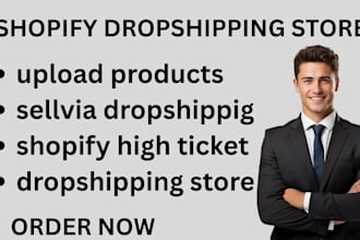 build shopify high ticket dropshipp store sellvia upload products for sale