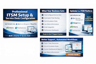 setup servicenow IT service management ninjaone jira service management atera