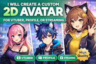 create a custom 2d avatar for vtuber, profile, or streaming